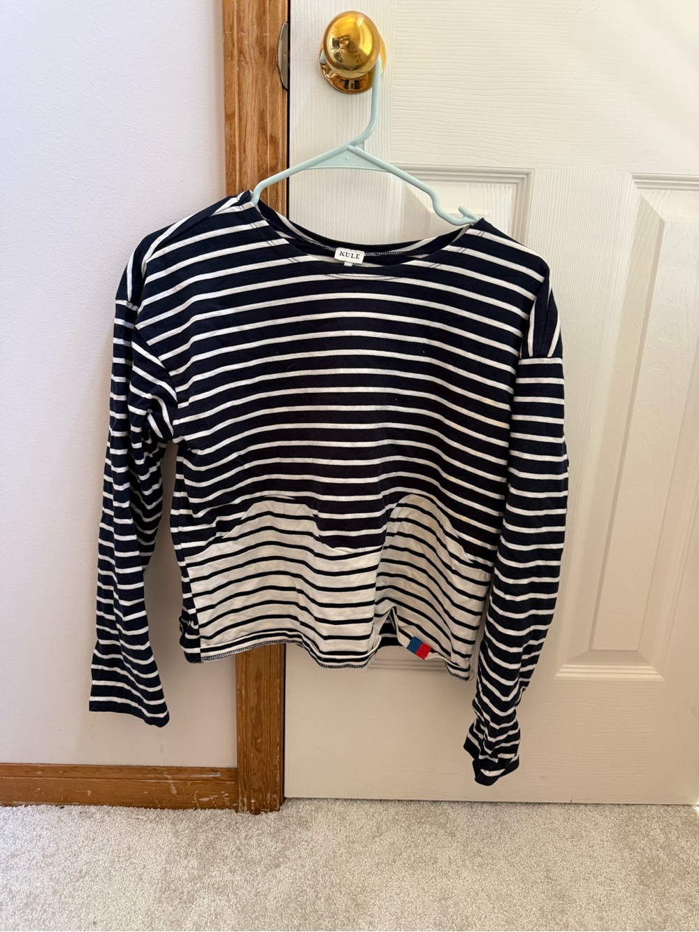 KULE Navy & White Striped Long-Sleeve Tee